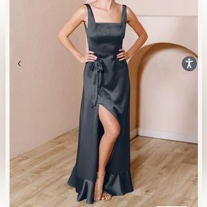 Stevie Satin Dress by Revelry